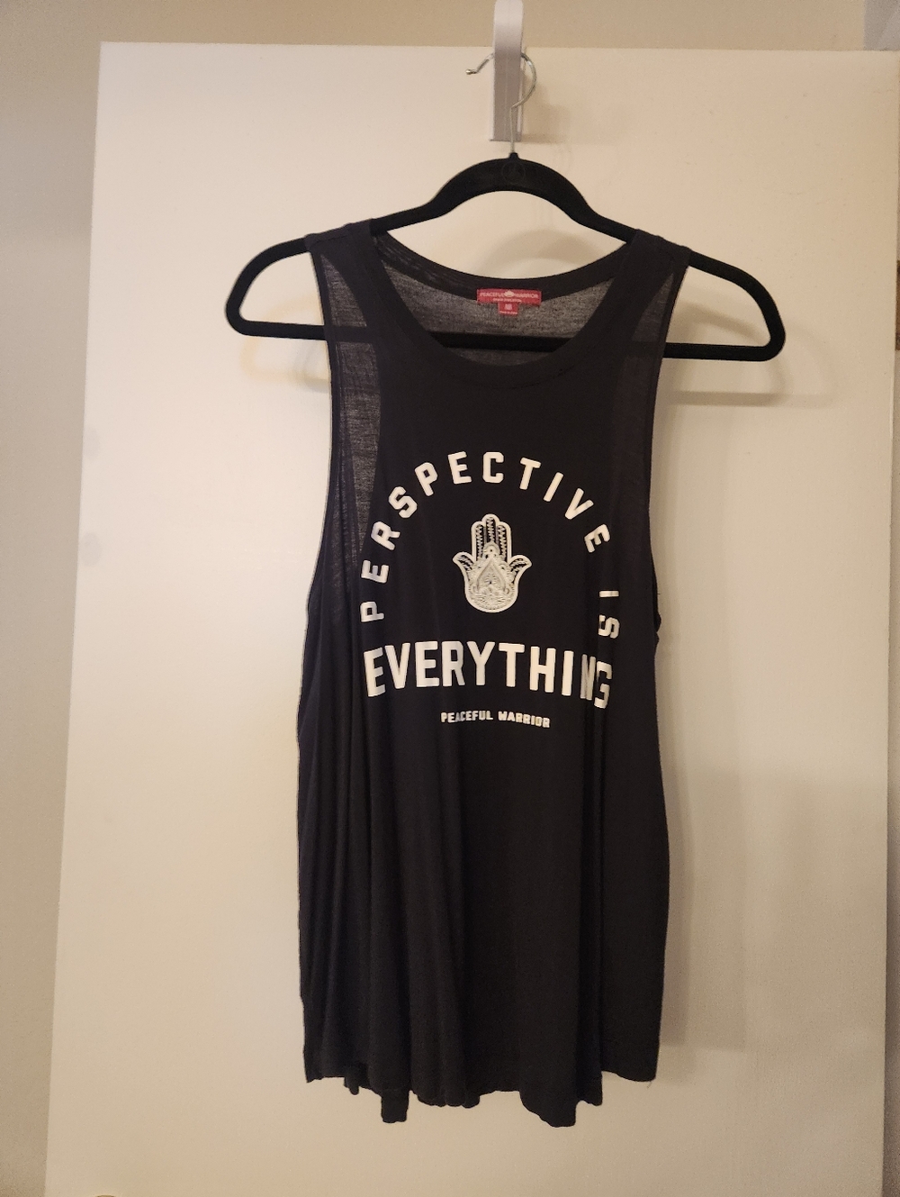 Peaceful Warrior Black Scoop Neck Tank